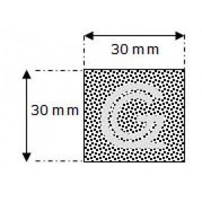 Rechthoekig mosrubber snoer | 30 x 30 mm | per meter